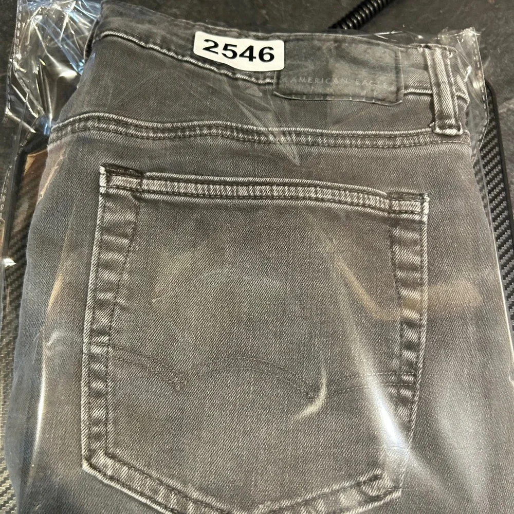 American Eagle Athletic Skinny Jeans‎ Mens 34x32 Black Distressed Ripped Denim